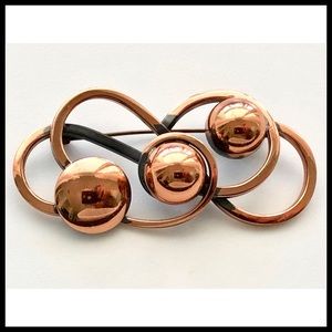 VINTAGE One of A Kind Handmade Handcrafted Copper Brooch Pin Artwear